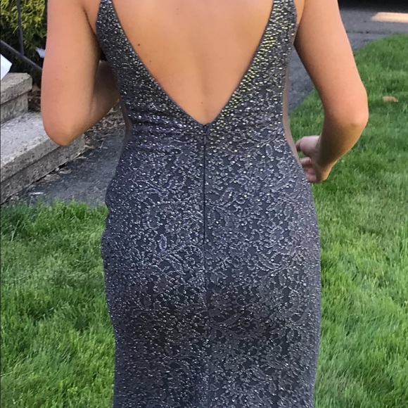 JOVANI dress. Gunmetal blue size 6 - Picture 9 of 10